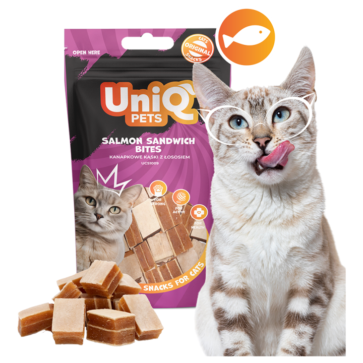 UNIQ PETS PRZYSMAKI DLA KOTA MIMI 50g kanapkowe kąski z łososiem