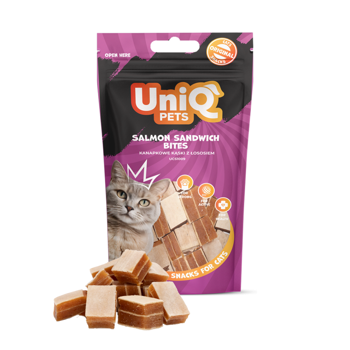 UNIQ PETS PRZYSMAKI DLA KOTA MIMI 50g kanapkowe kąski z łososiem