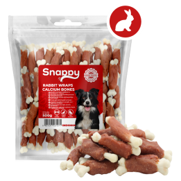 Przysmaki dla psa kostki wapniowe z królikiem - przysmaki dla psa 500g SNAPPY