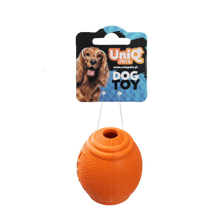 UNIQ PETS Zabawka dla psa gumowa piłka rugby na przysmaki o zapachu wanilii