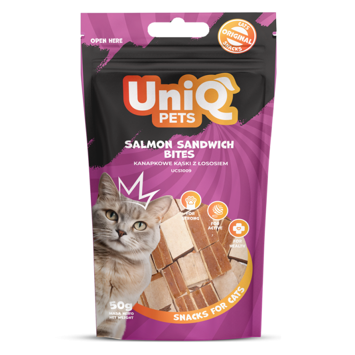 UNIQ PETS PRZYSMAKI DLA KOTA MIMI 50g kanapkowe kąski z łososiem