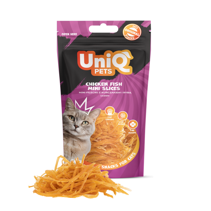 UNIQ PETS PRZYSMAKI DLA KOTA MIMI 50g mini fileciki z kurczakiem i rybą