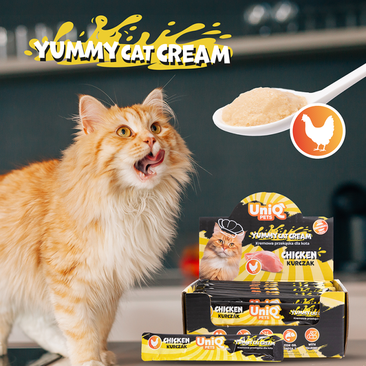 UNIQ PETS KREMOWA PRZEKĄSKA DLA KOTA PURRCREAM 15 g x 50 szt o smaku kurczaka