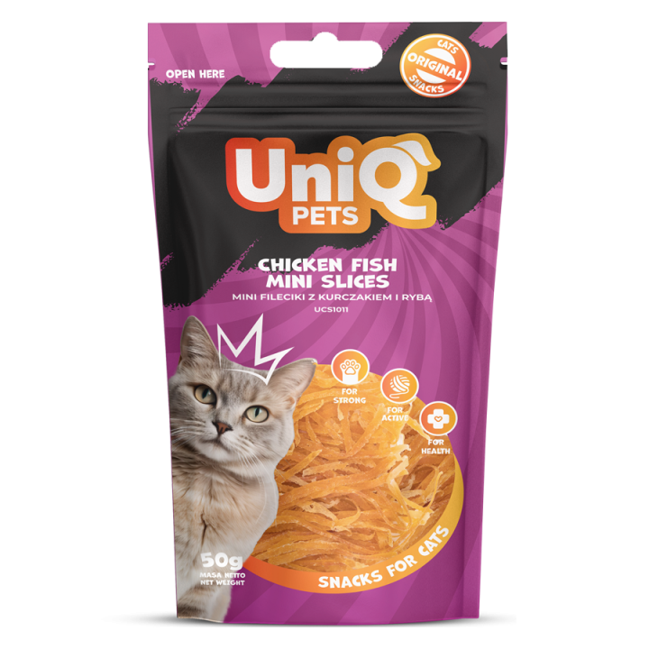 UNIQ PETS PRZYSMAKI DLA KOTA MIMI 50g mini fileciki z kurczakiem i rybą
