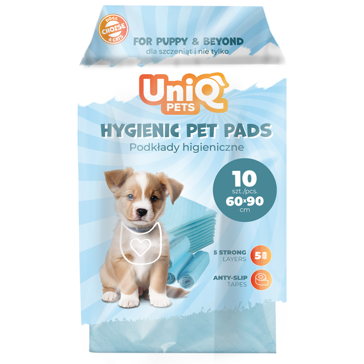 UNIQ PETS Podkłady higieniczne FRESHPAD niebieskie 10 szt.