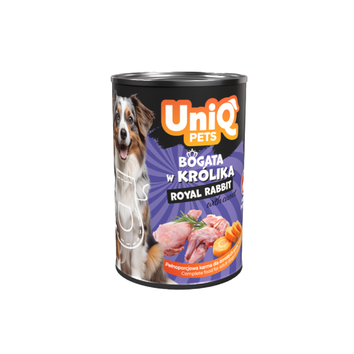 UNIQ PETS Mokra karma dla psa ROYAL RABBIT królik