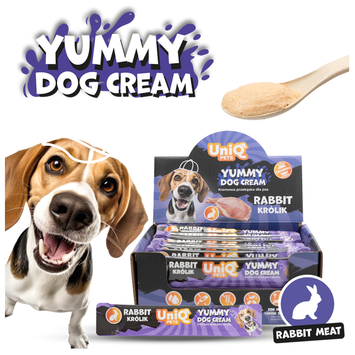 UNIQ PETS Przysmaki dla psa z królika krem w saszetkach 15g x 50szt WUFFCREAM