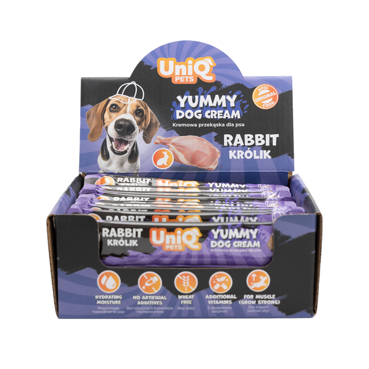 UNIQ PETS Przysmaki dla psa z królika krem w saszetkach 15g x 50szt WUFFCREAM