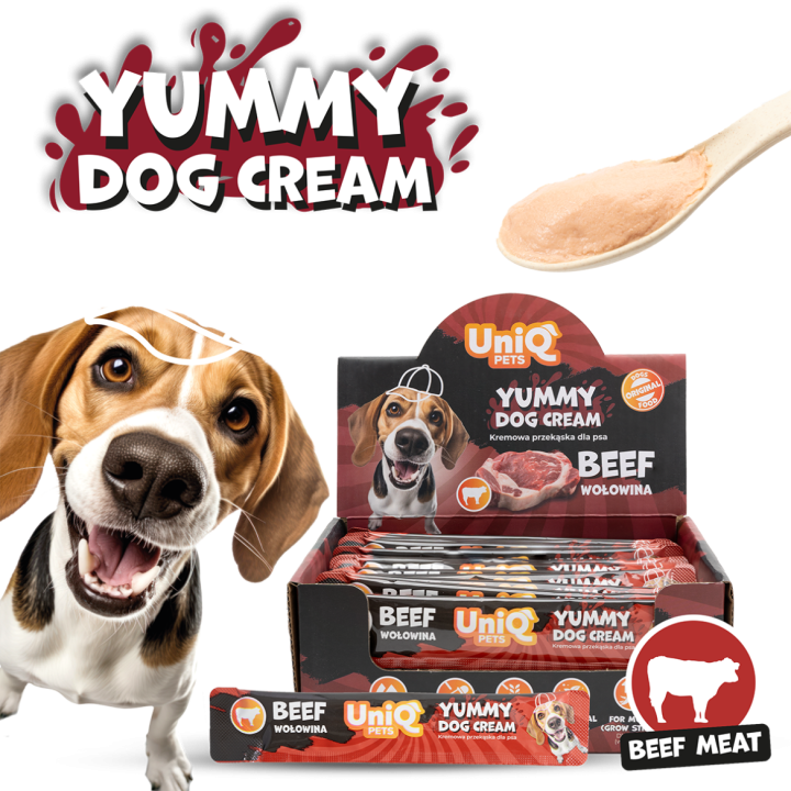 UNIQ PETS Przysmaki dla psa z wołowiny krem w saszetkach 15g x 50szt WUFFCREAM