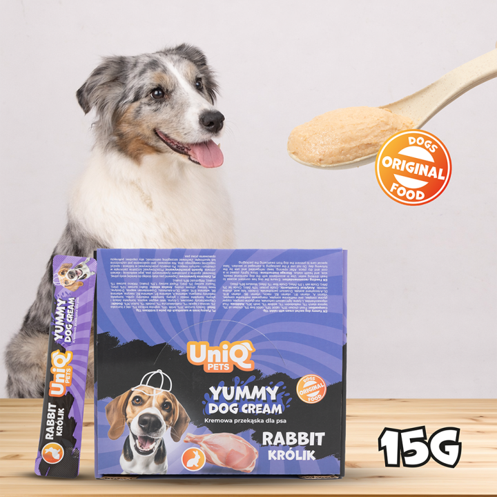 UNIQ PETS Przysmaki dla psa z królika krem w saszetkach 15g x 50szt WUFFCREAM
