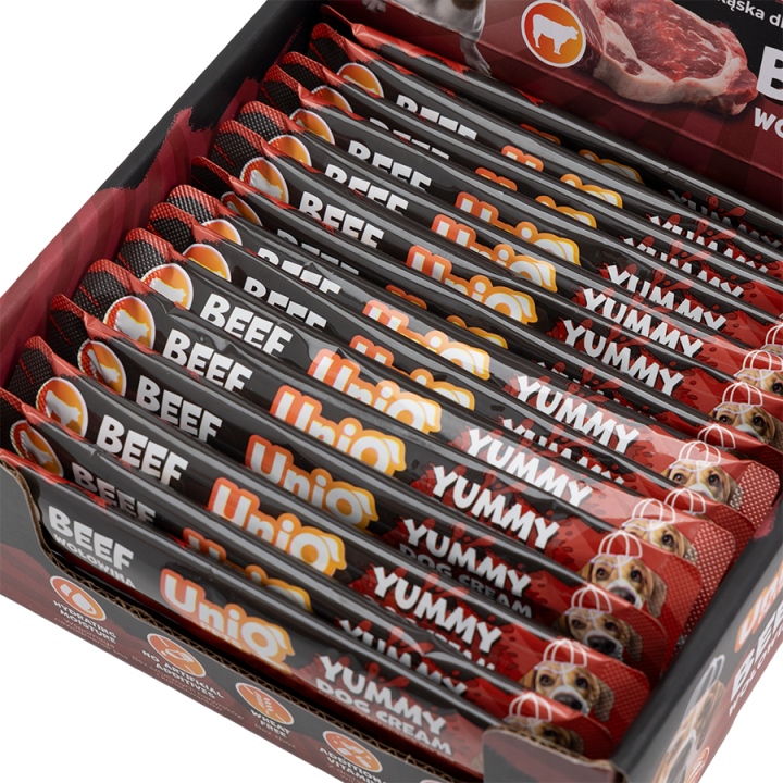 UNIQ PETS Przysmaki dla psa z wołowiny krem w saszetkach 15g x 50szt WUFFCREAM