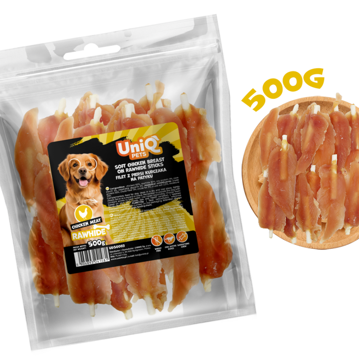 Flety z kurczaka dla psa 500g UNIQ PETS