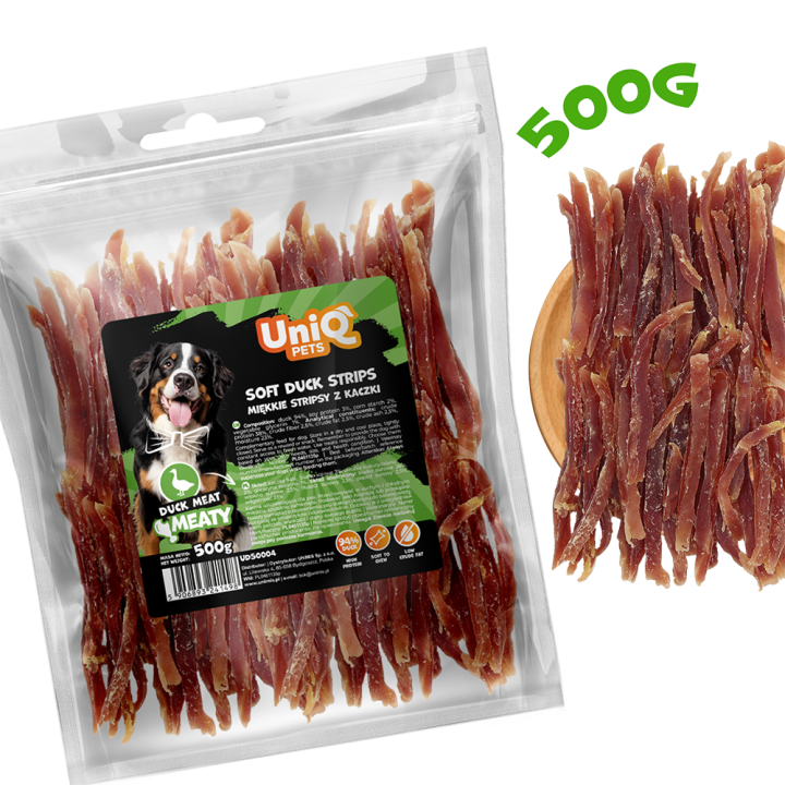 Paski z kaczki dla psa 500g Uniq Pets