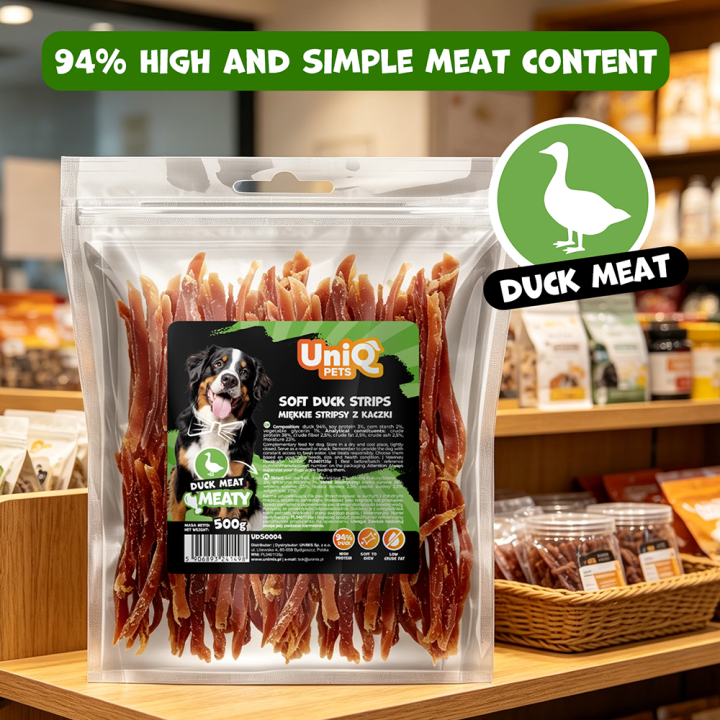 Paski z kaczki dla psa 500g Uniq Pets