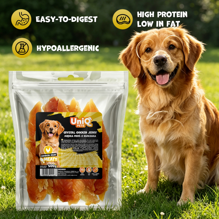Pierś z kurczaka naturalne przysmaki dla psa 500g UNIQ PETS
