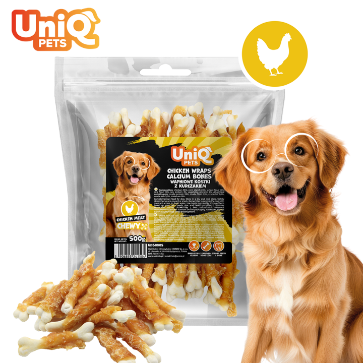 kostki dla psa z kurczakiem smaczki dla psa 500g Uniq Pets