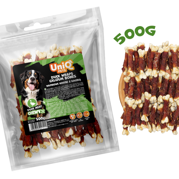 Kostki wapniowe z kaczka przysmaki dla psa 500g UNIQ PETS