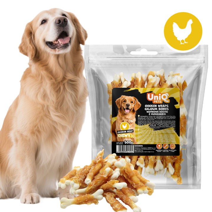 kostki dla psa z kurczakiem smaczki dla psa 500g Uniq Pets
