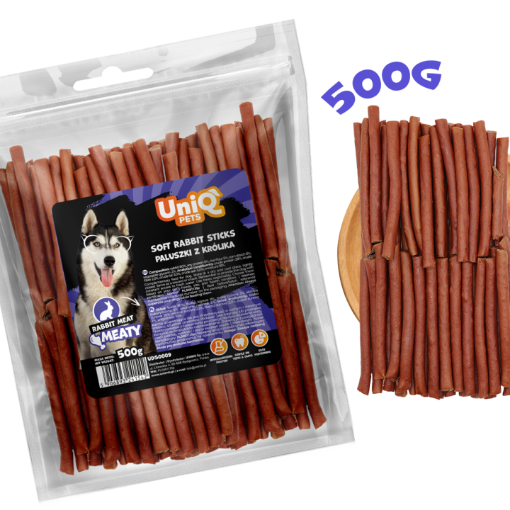 Paluszki dla psa z królika naturalne przysmaki dla psa 500g UNIQ PETS