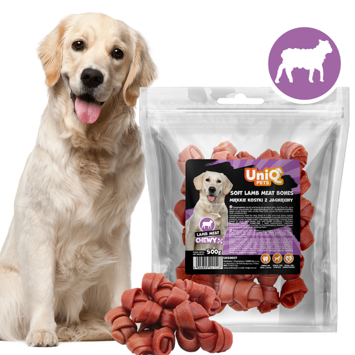 Smaczki dla psa kostki z jagnięciny 500g Uniq Pets