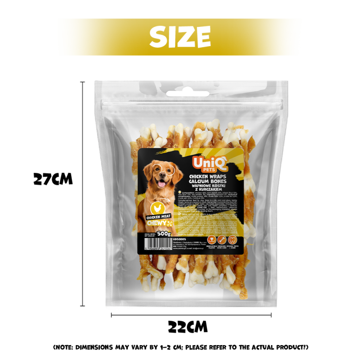kostki dla psa z kurczakiem smaczki dla psa 500g Uniq Pets