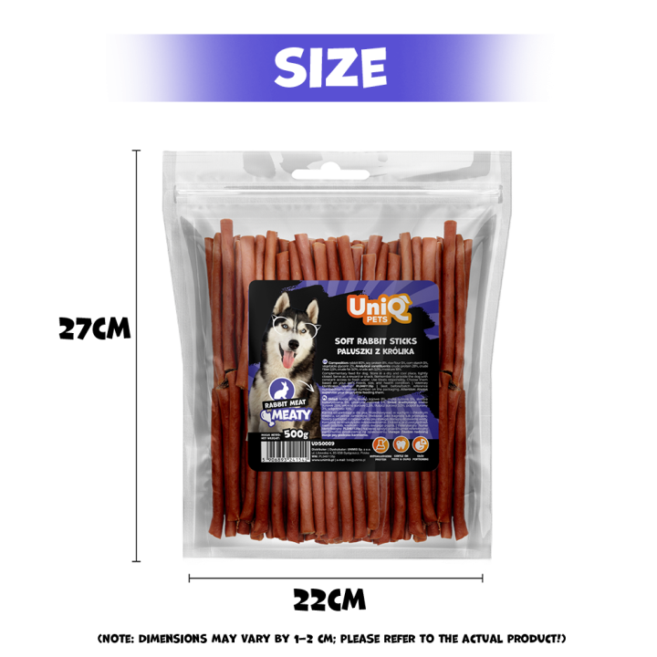 Paluszki dla psa z królika naturalne przysmaki dla psa 500g UNIQ PETS