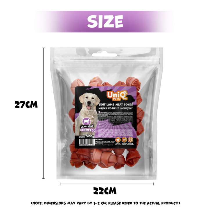 Smaczki dla psa kostki z jagnięciny 500g Uniq Pets