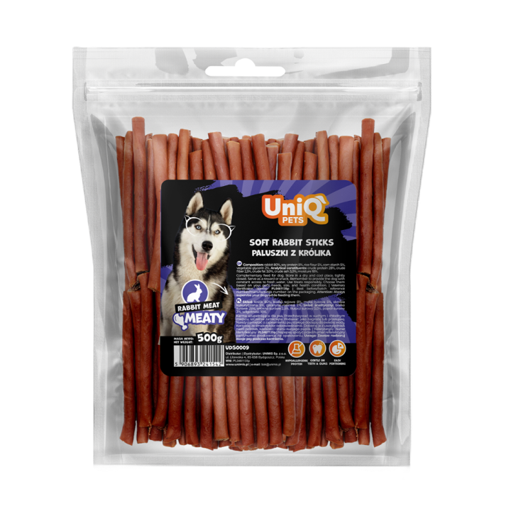Paluszki dla psa z królika naturalne przysmaki dla psa 500g UNIQ PETS