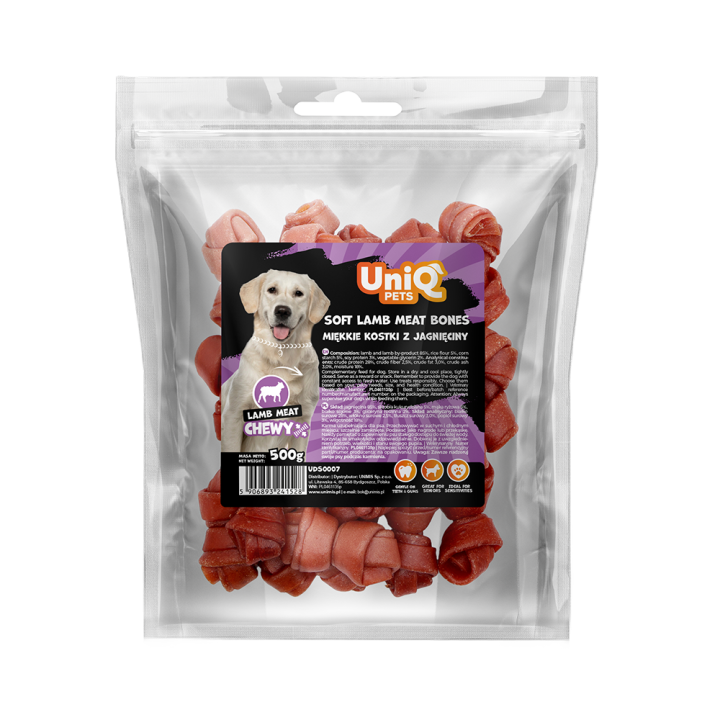 Smaczki dla psa kostki z jagnięciny 500g Uniq Pets