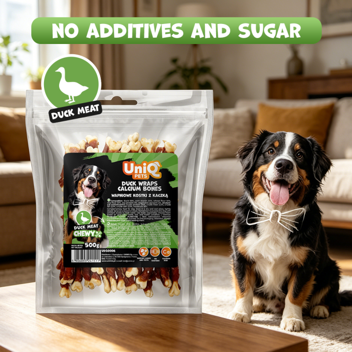 Kostki wapniowe z kaczka przysmaki dla psa 500g UNIQ PETS