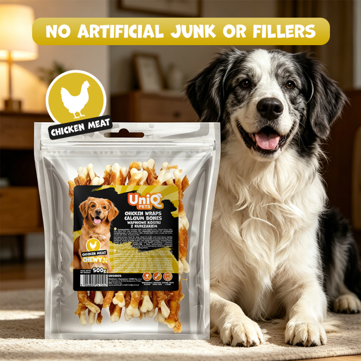 kostki dla psa z kurczakiem smaczki dla psa 500g Uniq Pets