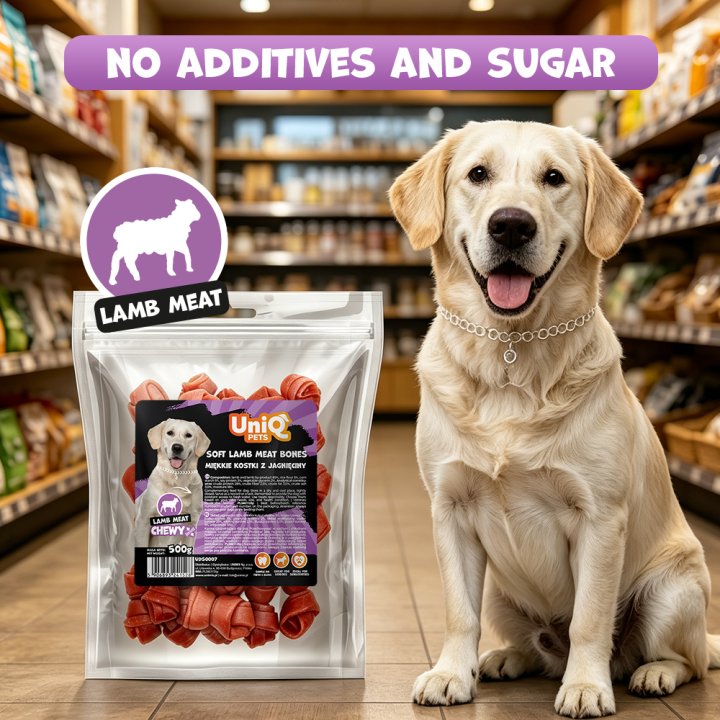 Smaczki dla psa kostki z jagnięciny 500g Uniq Pets