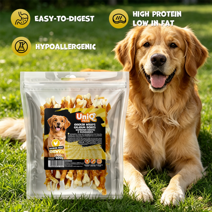kostki dla psa z kurczakiem smaczki dla psa 500g Uniq Pets