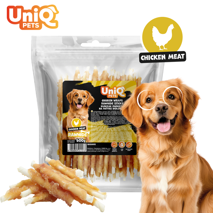 Pałeczki owinięte kurczakiem 500g UNIQ PETS
