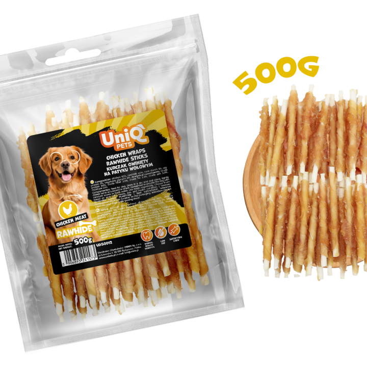 Pałeczki owinięte kurczakiem 500g UNIQ PETS