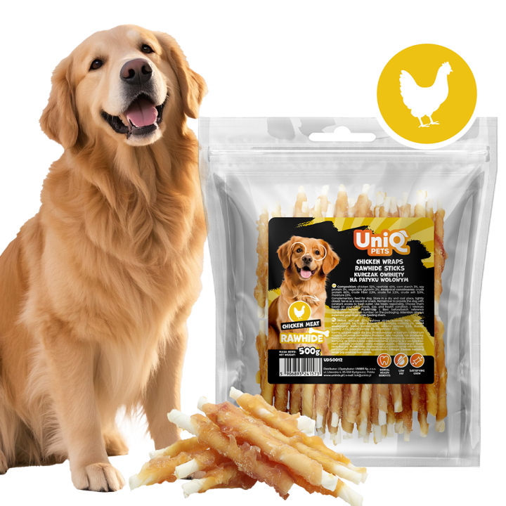 Pałeczki owinięte kurczakiem 500g UNIQ PETS