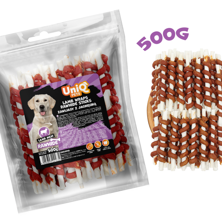 Przysmaki dla psa paleczki z jagnięciny 500g Uniq Pets