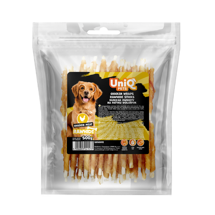 Pałeczki owinięte kurczakiem 500g UNIQ PETS