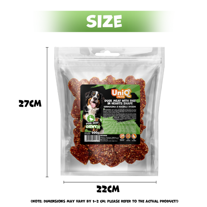 Smaczki dla psa kaczka z ryżem 500g Uniq Pets