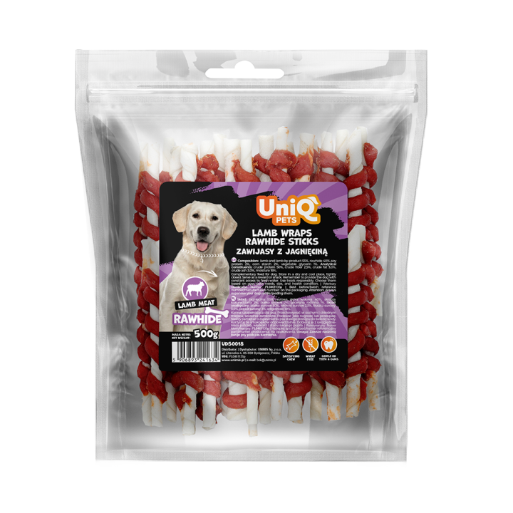 Przysmaki dla psa paleczki z jagnięciny 500g Uniq Pets