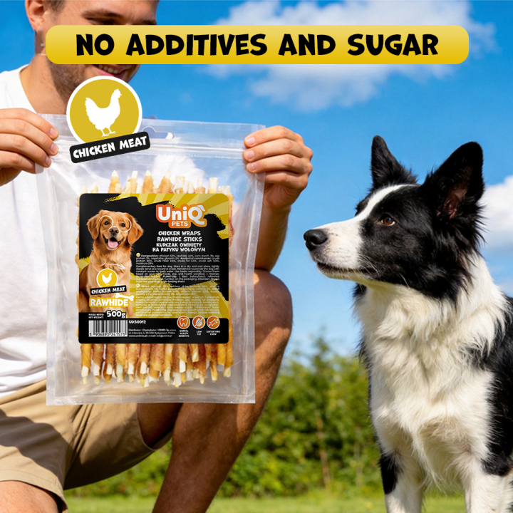 Pałeczki owinięte kurczakiem 500g UNIQ PETS