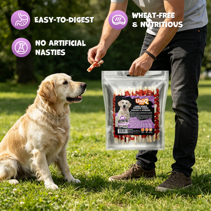 Przysmaki dla psa paleczki z jagnięciny 500g Uniq Pets