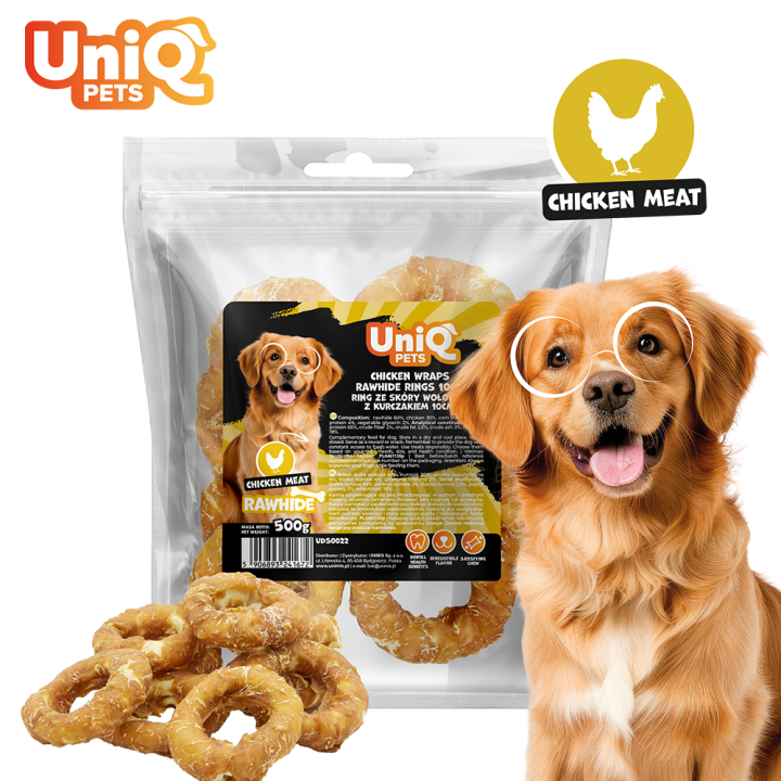 Przysmaki dla psa z kurczakiem donut przysmak dla psa 500g Uniq Pets