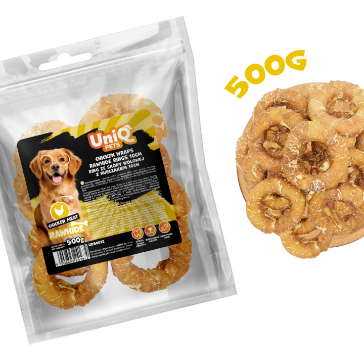 Przysmaki dla psa z kurczakiem donut przysmak dla psa 500g Uniq Pets