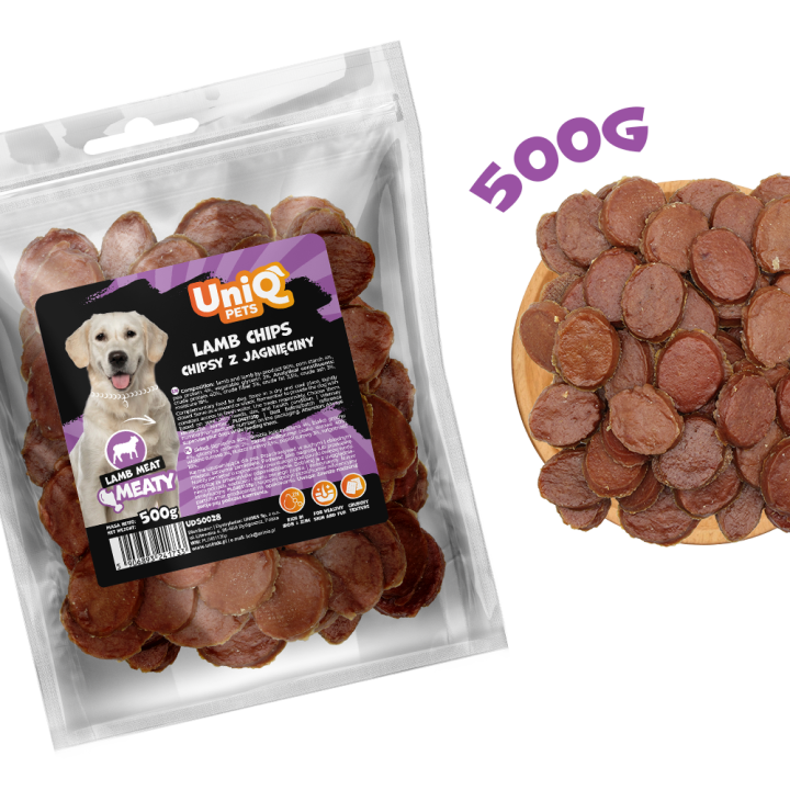 Smaczki dla psa z jagniecina 500g Uniq Pets