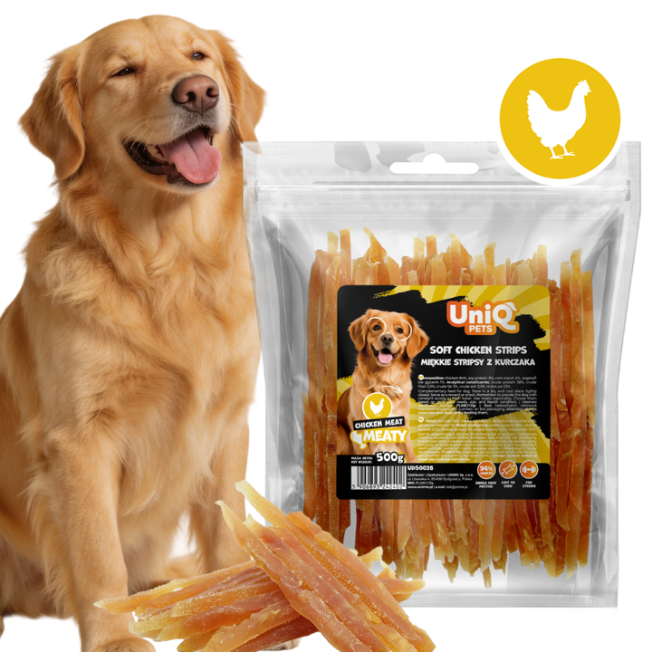 Paski z kurczaka miekkie 500g Uniq Pets