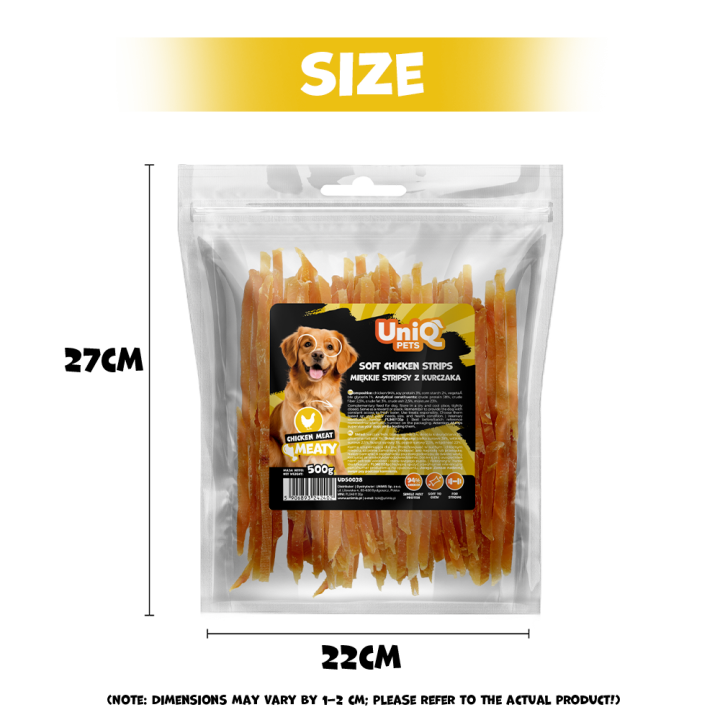 Paski z kurczaka miekkie 500g Uniq Pets