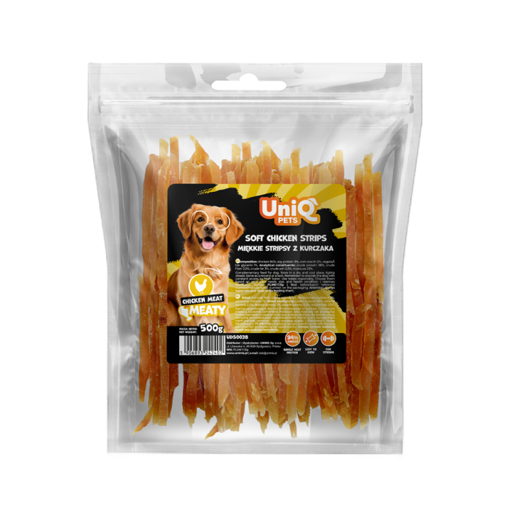 Paski z kurczaka miekkie 500g Uniq Pets