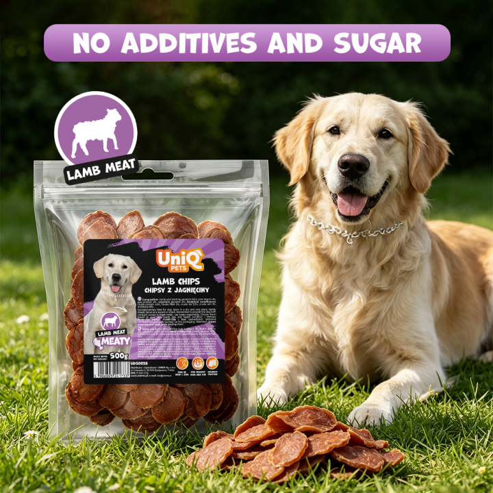Smaczki dla psa z jagniecina 500g Uniq Pets