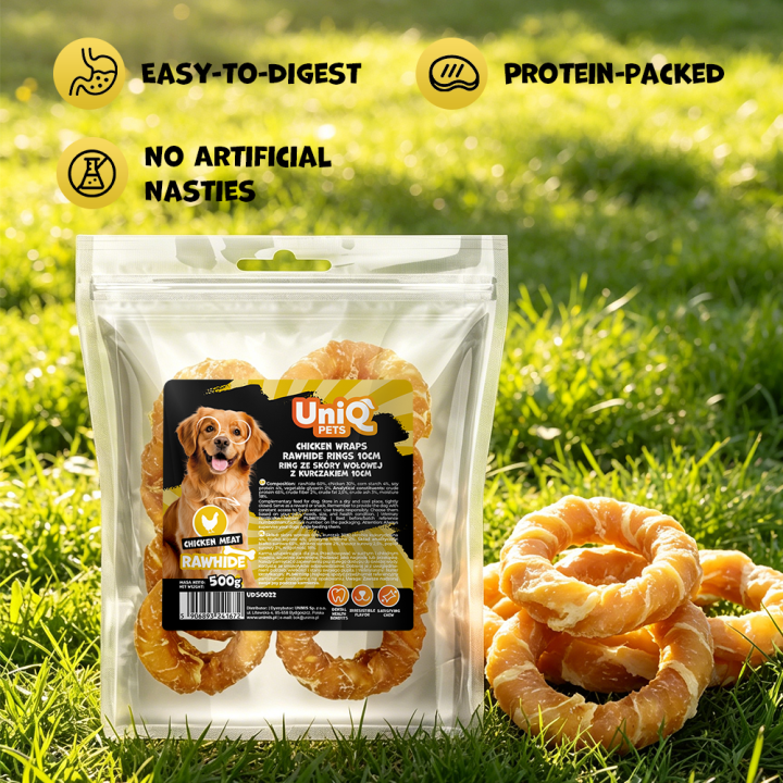Przysmaki dla psa z kurczakiem donut przysmak dla psa 500g Uniq Pets